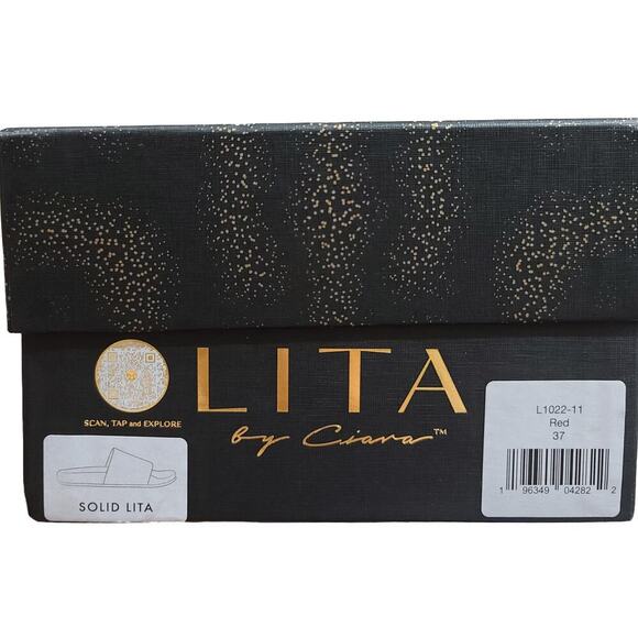 Lita by Ciara Italian Leather Slides size 37/6 New - Picture 6 of 6